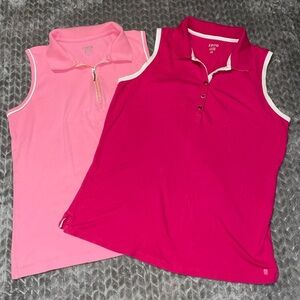 Izod sleeveless polos.  Lot of 2 pink size Large.